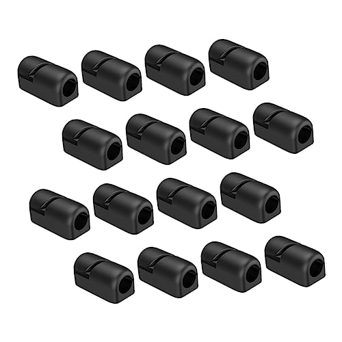 20 Pack Silicone Cable Management Clips for 7mm Cords Black