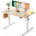 Standing Desk 48x24 Inch Electric Height Adjustable, Light Walnut