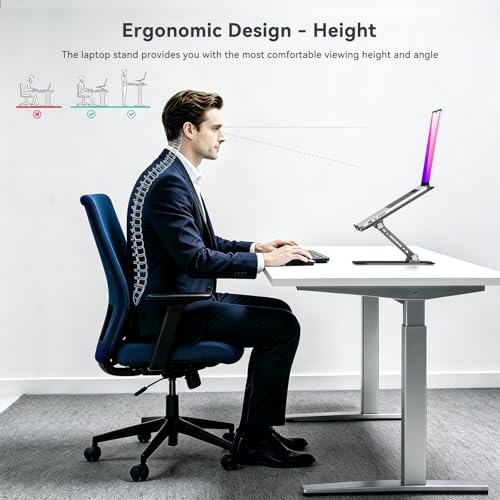 Adjustable Laptop Stand Riser Foldable Aluminum Laptop Stand for Desk - view 6