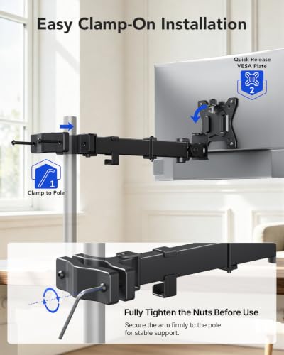 Pole Mount Monitor Arm for 13-32" Screens, Pole Not Included - view 5