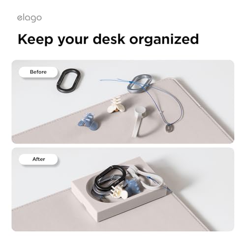 Smart Magnetic Desk Mat Pencil Tray – Soft Silicone Organizer for Office Supplies, AirPods, Glasses, Pens – Noise-Free, Non-Slip, Washable, Item for Desk Management [Small] (Stone) - view 4