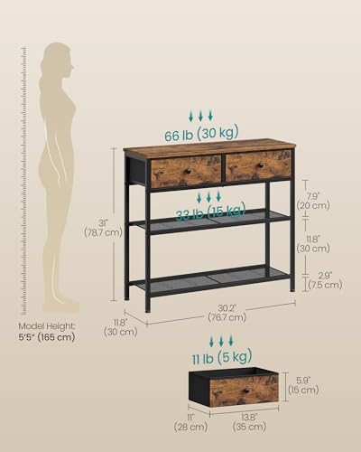 Console Table with 2 Fabric Drawers, Narrow Entryway Furniture - view 2