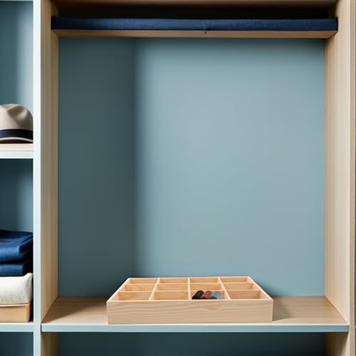 Beige Wood 12-compartment Drawer Organizer for Clothes Storage - view 5