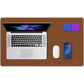 Small Sewing Leather Desk Mat, Desk Pad (Brown, 23.6" x 13.8")