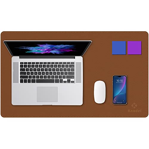 Small Sewing Leather Desk Mat, Desk Pad (Brown, 23.6" x 13.8")