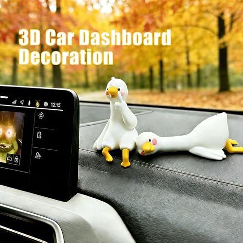 Mini Resin Desk Goose Decor, 4 Pcs, Cute Goose Figurines Set - view 3