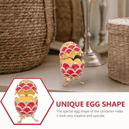 Egg-shaped Alloy Jewelry Box Ring Display Gift Presentation Case - view 3