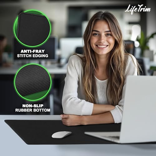 36” x 13” Extra Large Mouse Pad Gaming Extended Keyboard Mat Full Desk Cover Oversized Mouse Pad XL Desk Protector Mat Giant Thick Black Gaming XXL Mousepad Large Desk Mats Deskpad - view 3