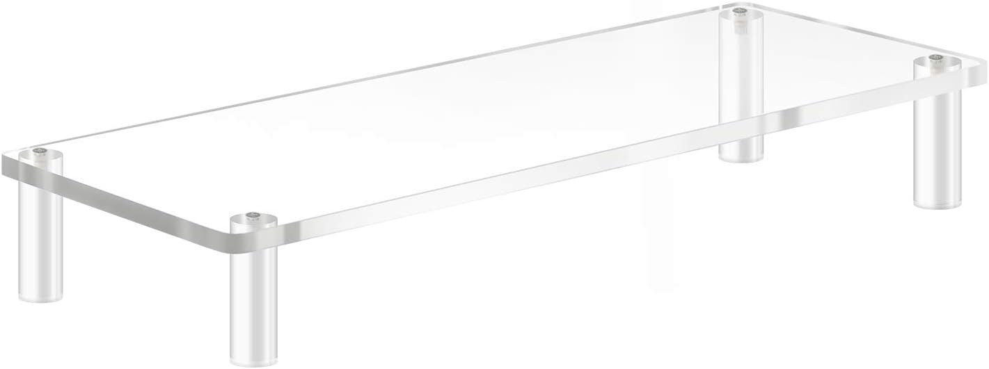 20x7.5 Acrylic Monitor Stand Riser, Clear Computer Stand for Laptop, iMac, Pc, Printer, Desktop Ergonomic,Desk Riser Work from Home Accessories Office Supplies Platform Save Space