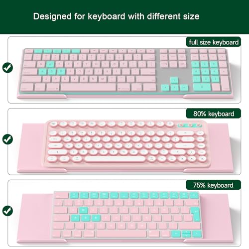 Computer Keyboard Stand Holder - Ergonomic Acrylic Keyboard Stand for Desktop Comfortable Keyboard Tray Riser with Silicone Anti-Slip Strip for Home School Office Desk Accessory, Lightpink - view 3