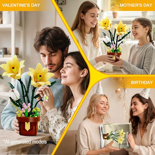 Lily Flowers Building Blocks Set for Women Adults and Girl(296 PCS) - view 5