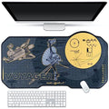 Space Desk Pad | Voyager Spaceship Moon Galaxy Science SciFi Nerdy Mouse Pad | Large Gray Gold Keyboard Laptop Gaming Mousepad | Machine Washable Non-Slip Desk Blotter Protector Mat