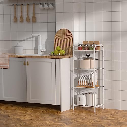 4 Tier Standing Shelf Units for Kitchen Storage Rack, White - view 5