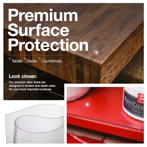 Clear Table Protector, USA Made, Safe, 12 x 20 Inch, 2mm Thick Pebble Textured Vinyl, Clear Desk Pad Mat for Writing Desk, Desk Blotter for Office Table - view 2