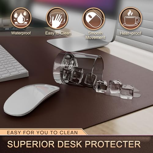 Desk Protector Mat and Pad for Office (Dark Brown, 15.7"x31.5") - view 2