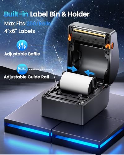 Bluetooth Shipping Label Printer with 750 Pcs Labels - view 3