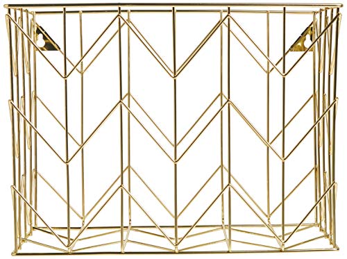 Hanging File Desk Organizer, Wire Metal, Gold Finish, 8.5" x 11' - view 2