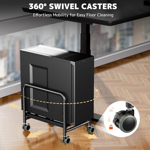 Computer Tower Stand Under Desk for Most Mid-Tower, Black - view 4