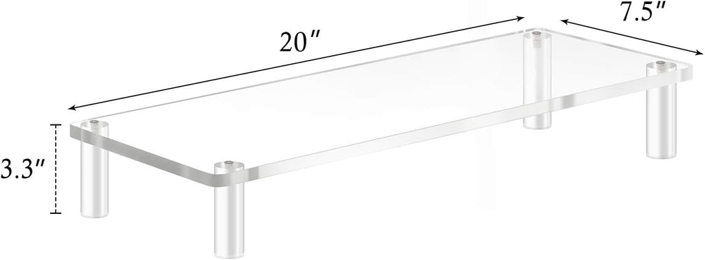 20x7.5 Acrylic Monitor Stand Riser, Clear Computer Stand for Laptop, iMac, Pc, Printer, Desktop Ergonomic,Desk Riser Work from Home Accessories Office Supplies Platform Save Space - view 6