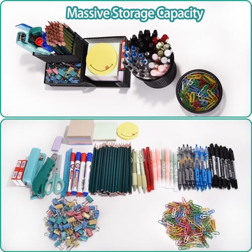 Mesh Desk Organizer, Set of 3 Pen Holder Office Desk Accessories with Pencil Holder Sticky Note Holder, Pencil Cup and Paperclips Cup - view 4