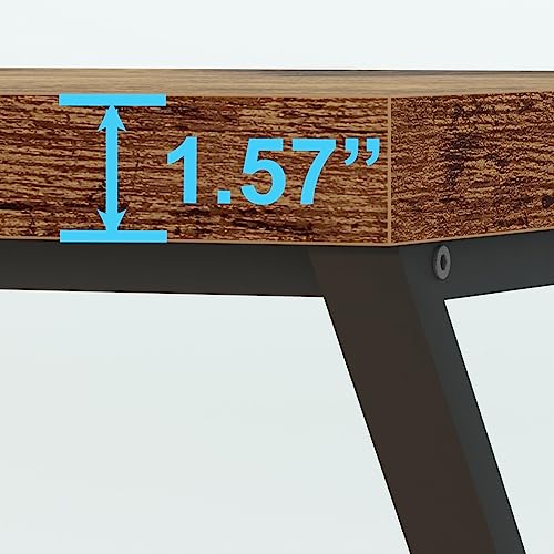 47" Computer Desk, Home Office Work Writing Study Desk, Rustic Brown - view 6