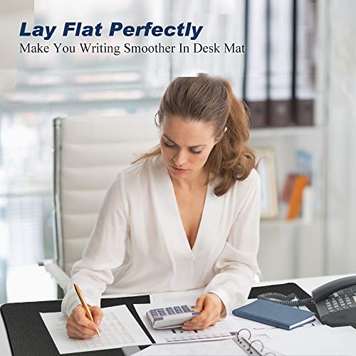 Desk Pad for Office Home 31" x 13",PU Leather Waterproof Large Desk Writing Mat Organizer,Multifunctional Ultra Thin Dual Use Desk Blotters Mouse Pad Protector … (Black) - view 5