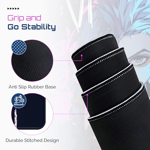 XXL Anime Mouse Pad 31.5 x 11.8 Inches, Extended Desk Mat for Keyboard and Mouse, Non-Slip Rubber Base, Water-Resistant Surface, Gaming Desk Mat - view 6