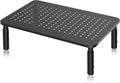 Monitor Stand Riser, Metal Computer Stand, 3 Height Adjustable Screen Riser with Mesh Platform for PS4, Laptop, Printer, Notebook and All Flat Screen, Holds Up to 20KG | 3 Height Adjustable Desk Riser for PS4, Laptop, Printer, Notebook and All Flat Screen