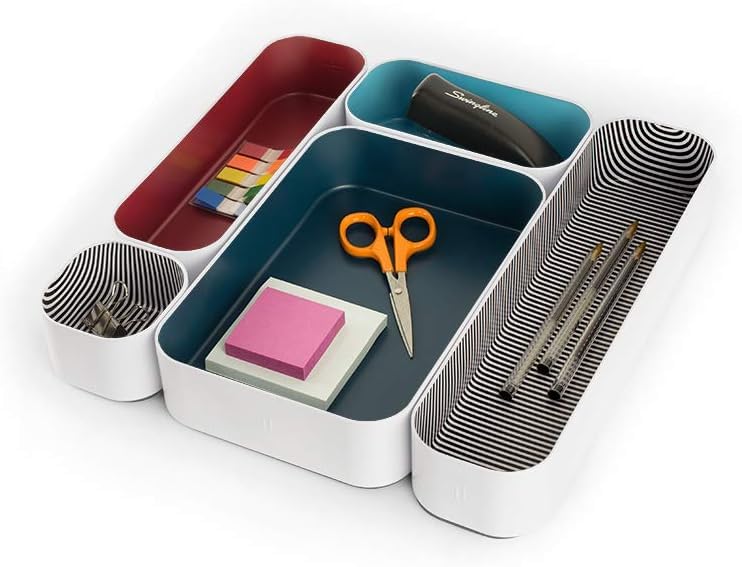 Metal Drawer Organizer Tray Set, 5-Pc (Blue Berry) - view 2