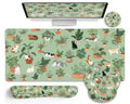 Cat Ergonomic Mouse Pad XXL Desk Mat Set, Green Desk Accessories