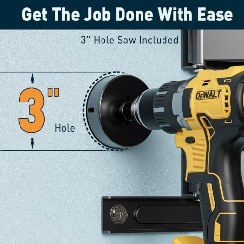 In-Wall Cable Hider 2 Sets, 3" Hole Saw Included, Wall Cable Management Kit for TV, Speaker, Monitor & Other Cables, Large Cable Pass Through with Locking Brackets, Cord Concealer for Clean Setup - view 4