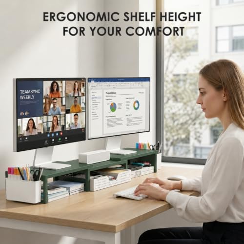 Desk Organizers and Accessories, Dual Monitor Stand Riser - view 2