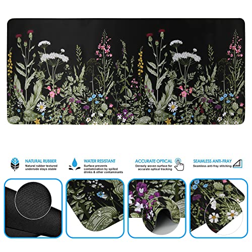 Floral Writing Pad 35.4"x15.7", Desk Protector for Workspace - view 6