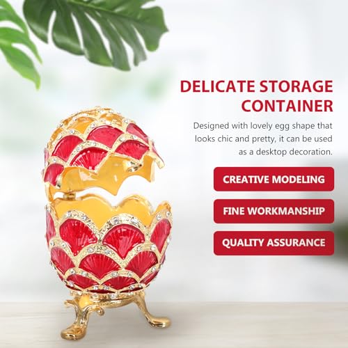 Egg-shaped Alloy Jewelry Box Ring Display Gift Presentation Case - view 4