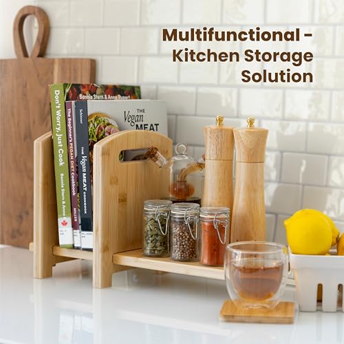 Adjustable Desktop Bookshelf - Sturdy Desk Bookshelf and Book Organizer - No Tools Required to Assemble This Desktop Bookcase, Perfect Tabletop Book Shelf for Office, Study Room - view 4