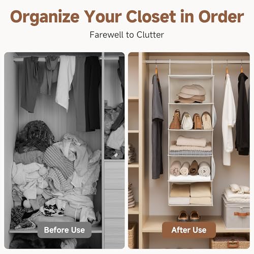 Hanging Closet Organizer for Small Closets, 5 Shelf - view 6