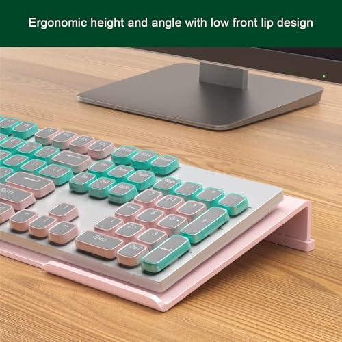 Computer Keyboard Stand Holder - Ergonomic Acrylic Keyboard Stand for Desktop Comfortable Keyboard Tray Riser with Silicone Anti-Slip Strip for Home School Office Desk Accessory, Lightpink - view 6