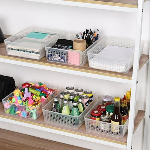 6-Pack Clear Plastic Paper Storage Baskets, File Storage Tray - view 5