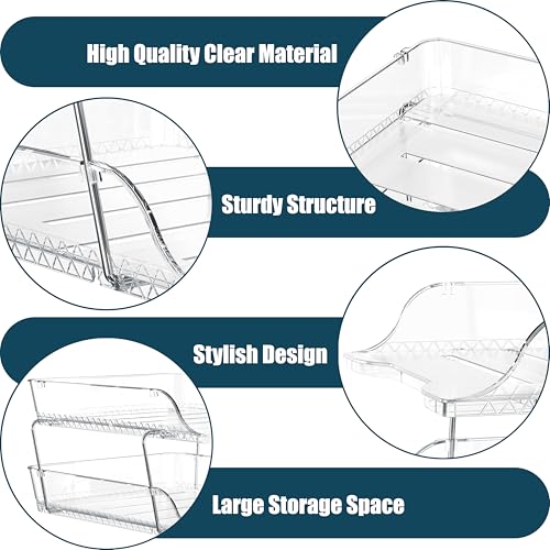 2-Tier Stackable Paper Tray for Desk Organizer, Clear - view 6