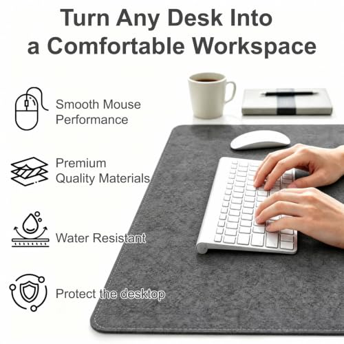 Large Felt Desk Mat for Keyboard and Mouse，Computer Desk Pad Protector - view 4
