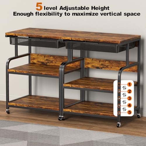 23.6"×18.9" Extra Large Printer Stand with Drawer & Wheels - view 4
