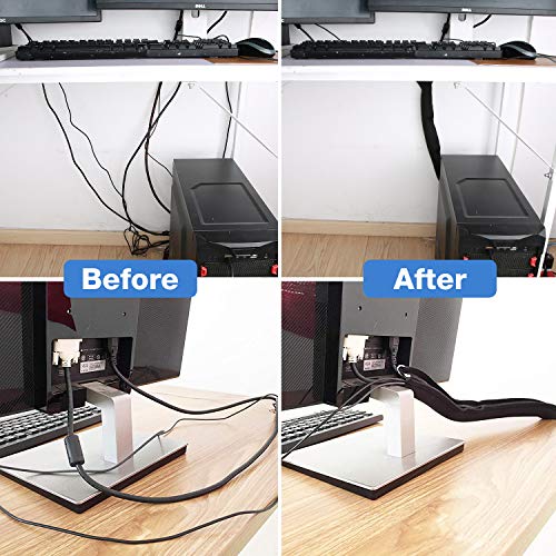 4 Pack Cable Management Sleeve 19-20 Inches -Black - view 4