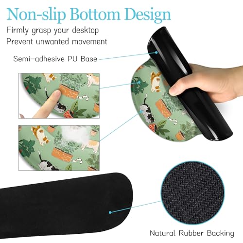 Cat Ergonomic Mouse Pad XXL Desk Mat Set, Green Desk Accessories - view 4