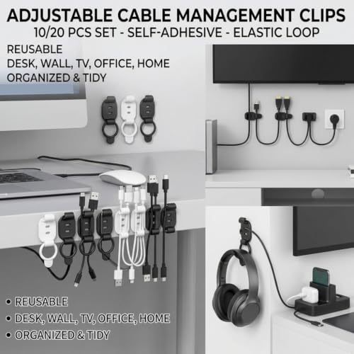 Adhesive cord guides for bedside and home office cable control needs - view 4