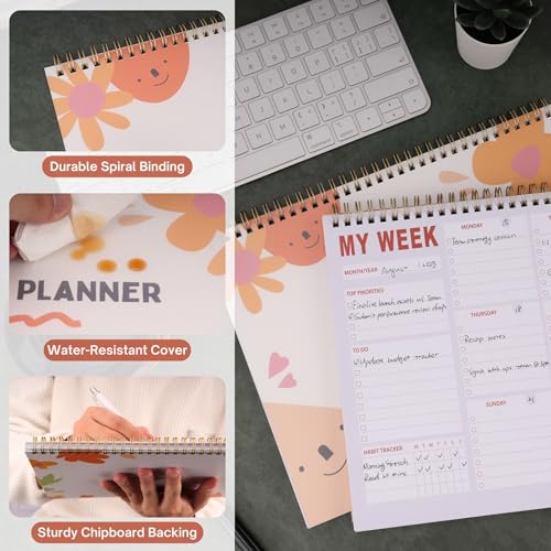 Undated Weekly Planner Notepad, 8.5" x11", Colorful Smiles - view 5