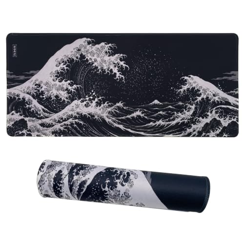 Desk Setup Large Mouse Pad for Desk-70x30 Blackwaves