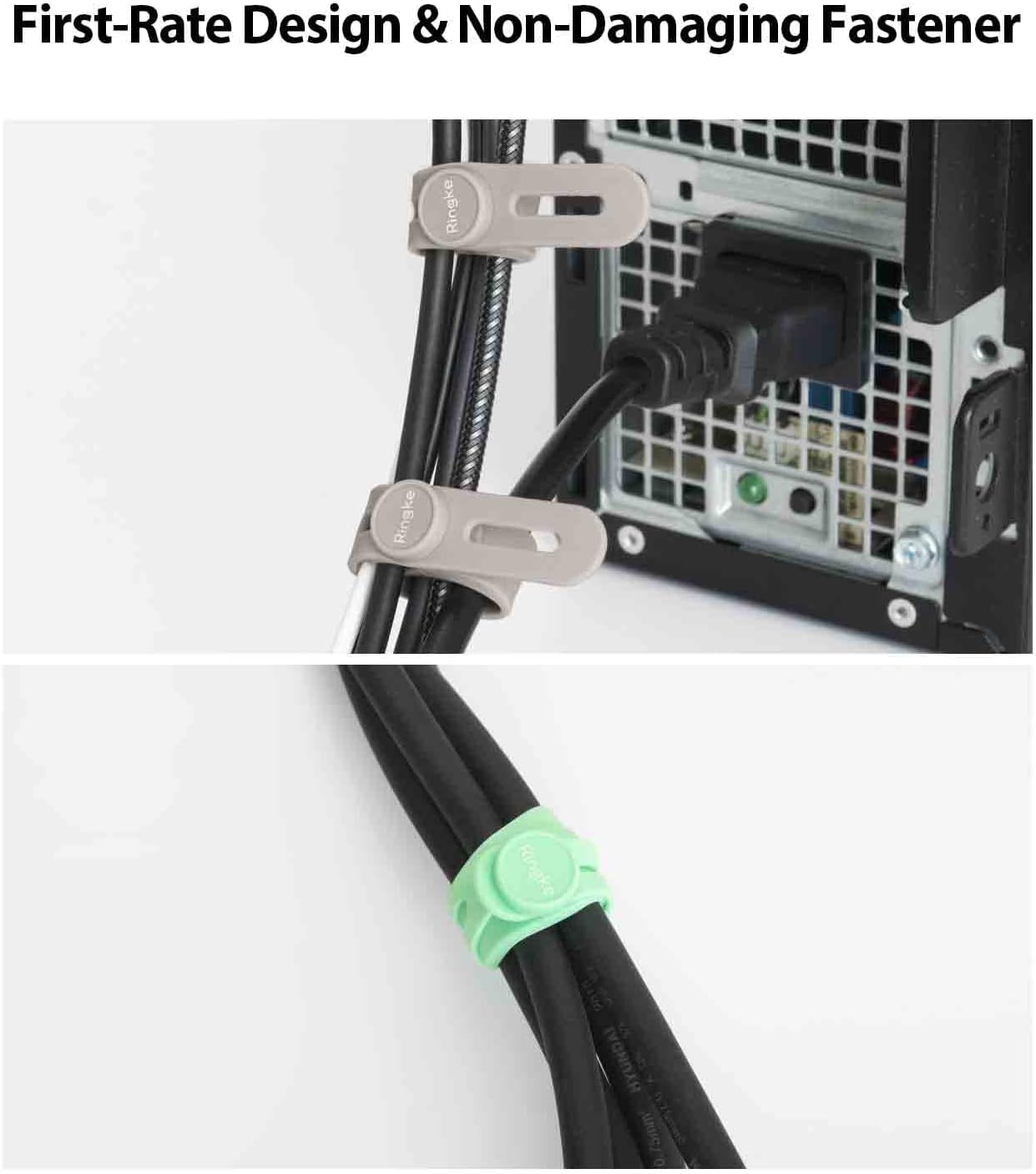 Silicone Cable Ties [Reusable Cable Management] Flexible Cord Organizer, Adjustable Length Long-lasting Durable Cable Clips - 15 Pack - view 8