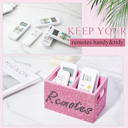 Rhinestone Remote Control Holder,Desk Accessories for Gift, Pink - view 5