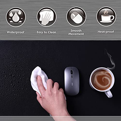 Large Sewing Leather Desk Mat, Desk Pad (Black, 31.5" x 15.7") - view 4