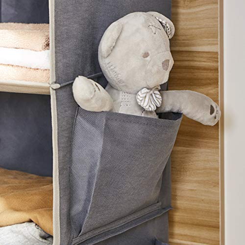 Hanging Closet Organizer and Storage for Clothes, 4-Shelf, Grey - view 5
